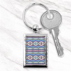 Aztec Style Pattern In Pastel Colors Key Chain (rectangle) by dflcprints