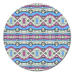 Aztec Style Pattern In Pastel Colors Magnet 5  (round) by dflcprints