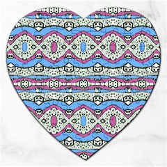 Aztec Style Pattern In Pastel Colors Jigsaw Puzzle (heart) by dflcprints