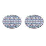 Aztec Style Pattern in Pastel Colors Cufflinks (Oval) Front(Pair)