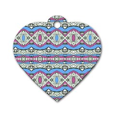 Aztec Style Pattern In Pastel Colors Dog Tag Heart (one Sided)  by dflcprints