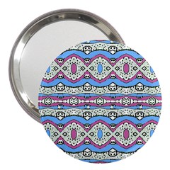 Aztec Style Pattern In Pastel Colors 3  Handbag Mirror by dflcprints