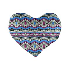 Aztec Style Pattern In Pastel Colors 16  Premium Heart Shape Cushion 