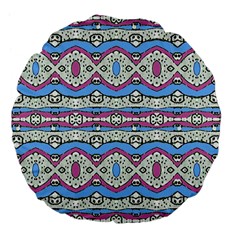 Aztec Style Pattern In Pastel Colors 18  Premium Flano Round Cushion 