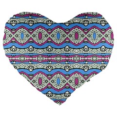 Aztec Style Pattern In Pastel Colors 19  Premium Flano Heart Shape Cushion by dflcprints