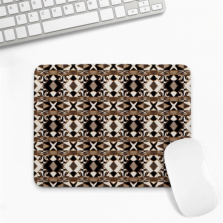 Geometric Tribal Style Pattern in Brown Colors Scarf Small Mouse Pad (Rectangle)