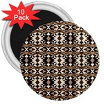 Geometric Tribal Style Pattern in Brown Colors Scarf 3  Button Magnet (10 pack) Front