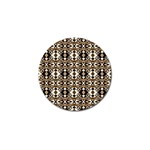 Geometric Tribal Style Pattern in Brown Colors Scarf Golf Ball Marker Front