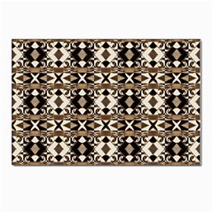 Geometric Tribal Style Pattern In Brown Colors Scarf Postcards 5  X 7  (10 Pack) by dflcprints