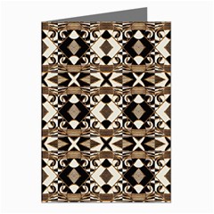 Geometric Tribal Style Pattern In Brown Colors Scarf Greeting Card (8 Pack) by dflcprints