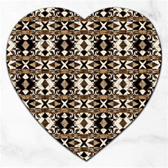 Geometric Tribal Style Pattern In Brown Colors Scarf Jigsaw Puzzle (heart) by dflcprints