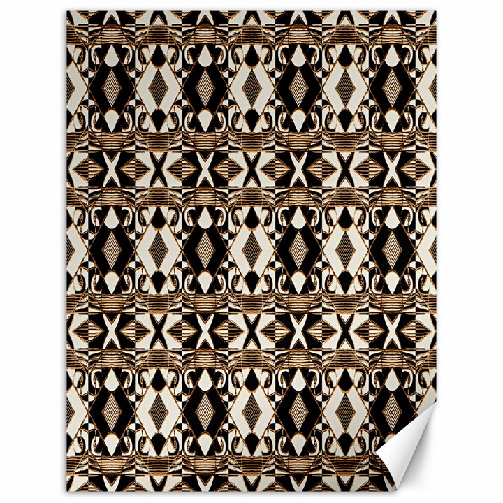 Geometric Tribal Style Pattern in Brown Colors Scarf Canvas 12  x 16  (Unframed)