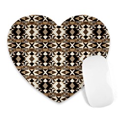 Geometric Tribal Style Pattern In Brown Colors Scarf Mouse Pad (heart) by dflcprints