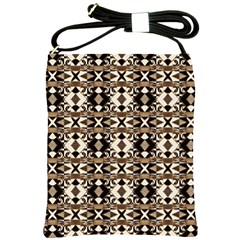 Geometric Tribal Style Pattern In Brown Colors Scarf Shoulder Sling Bag