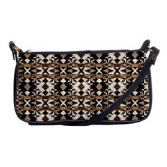 Geometric Tribal Style Pattern In Brown Colors Scarf Evening Bag by dflcprints