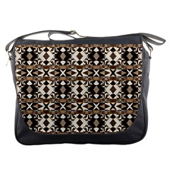 Geometric Tribal Style Pattern In Brown Colors Scarf Messenger Bag