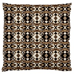 Geometric Tribal Style Pattern In Brown Colors Scarf Large Cushion Case (two Sided)  by dflcprints