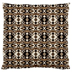 Geometric Tribal Style Pattern In Brown Colors Scarf Large Flano Cushion Case (one Side) by dflcprints