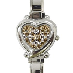 Baroque Ornament Pattern Print Heart Italian Charm Watch  by dflcprints