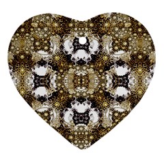 Baroque Ornament Pattern Print Heart Ornament (two Sides) by dflcprints