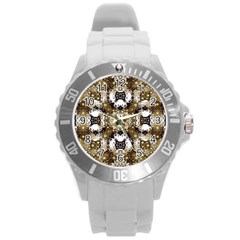 Baroque Ornament Pattern Print Plastic Sport Watch (large) by dflcprints