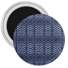 Futuristic Geometric Pattern Design Print In Blue Tones 3  Button Magnet by dflcprints