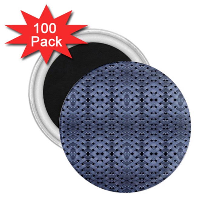 Futuristic Geometric Pattern Design Print in Blue Tones 2.25  Button Magnet (100 pack)