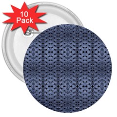 Futuristic Geometric Pattern Design Print In Blue Tones 3  Button (10 Pack)