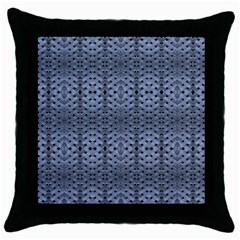 Futuristic Geometric Pattern Design Print In Blue Tones Black Throw Pillow Case