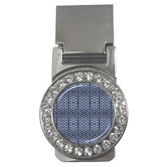 Futuristic Geometric Pattern Design Print In Blue Tones Money Clip (cz)