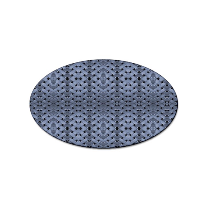 Futuristic Geometric Pattern Design Print in Blue Tones Sticker (Oval)