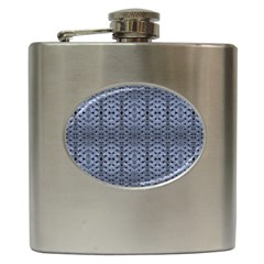 Futuristic Geometric Pattern Design Print In Blue Tones Hip Flask by dflcprints