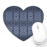 Futuristic Geometric Pattern Design Print in Blue Tones Mouse Pad (Heart) Front