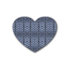 Futuristic Geometric Pattern Design Print In Blue Tones Drink Coasters 4 Pack (heart)  by dflcprints