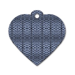 Futuristic Geometric Pattern Design Print In Blue Tones Dog Tag Heart (two Sided)