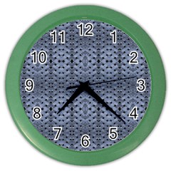 Futuristic Geometric Pattern Design Print In Blue Tones Wall Clock (color)