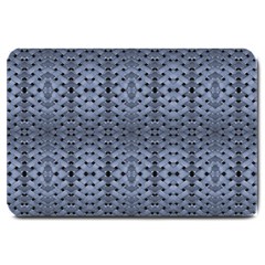 Futuristic Geometric Pattern Design Print In Blue Tones Large Door Mat by dflcprints