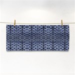 Futuristic Geometric Pattern Design Print in Blue Tones Hand Towel Front