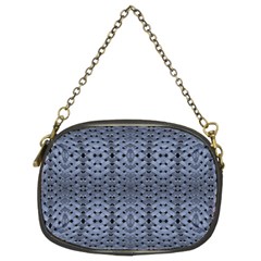 Futuristic Geometric Pattern Design Print In Blue Tones Chain Purse (two Sided) 