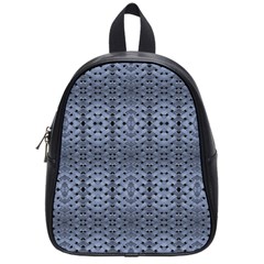 Futuristic Geometric Pattern Design Print In Blue Tones School Bag (small)