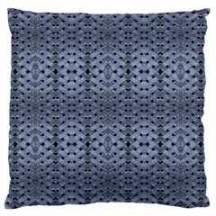 Futuristic Geometric Pattern Design Print In Blue Tones Large Cushion Case (two Sided) 