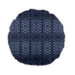 Futuristic Geometric Pattern Design Print in Blue Tones 15  Premium Round Cushion  Front