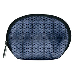 Futuristic Geometric Pattern Design Print In Blue Tones Accessory Pouch (medium) by dflcprints