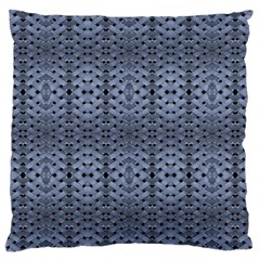 Futuristic Geometric Pattern Design Print In Blue Tones Large Flano Cushion Case (one Side)