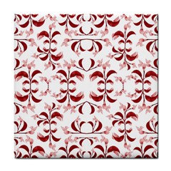 Floral Print Modern Pattern In Red And White Tones Ceramic Tile by dflcprints