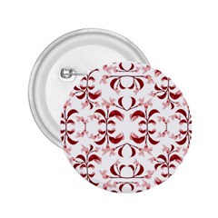 Floral Print Modern Pattern In Red And White Tones 2 25  Button by dflcprints