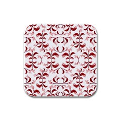 Floral Print Modern Pattern In Red And White Tones Drink Coasters 4 Pack (square) by dflcprints