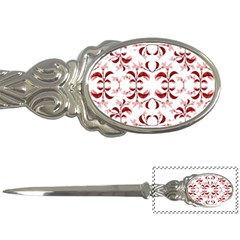 Floral Print Modern Pattern In Red And White Tones Letter Opener by dflcprints