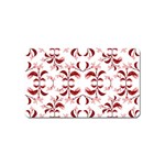 Floral Print Modern Pattern in Red and White Tones Magnet (Name Card) Front