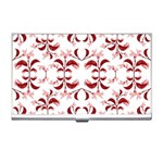 Floral Print Modern Pattern in Red and White Tones Business Card Holder Front